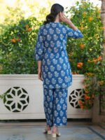 Indigo Pure Cotton Batik Printed Straight Cord Set - Image 3