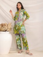Multicolor Pure Cotton Floral Printed Straight Cord Set